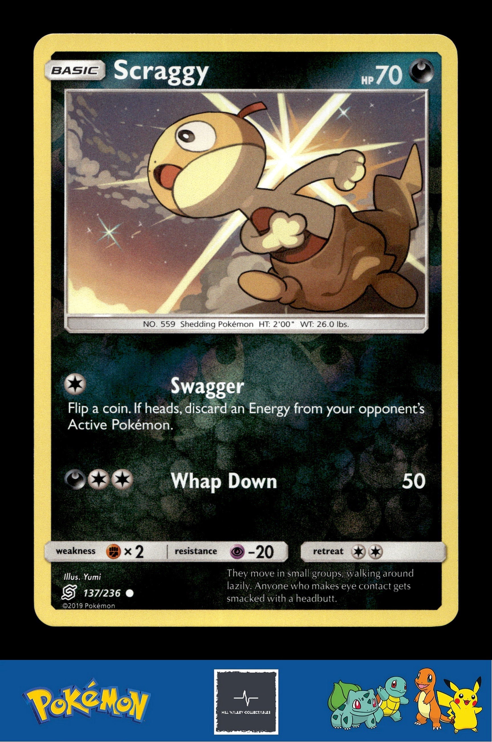 2019 Pokemon SM Unified Minds 137/236 Scraggy Reverse