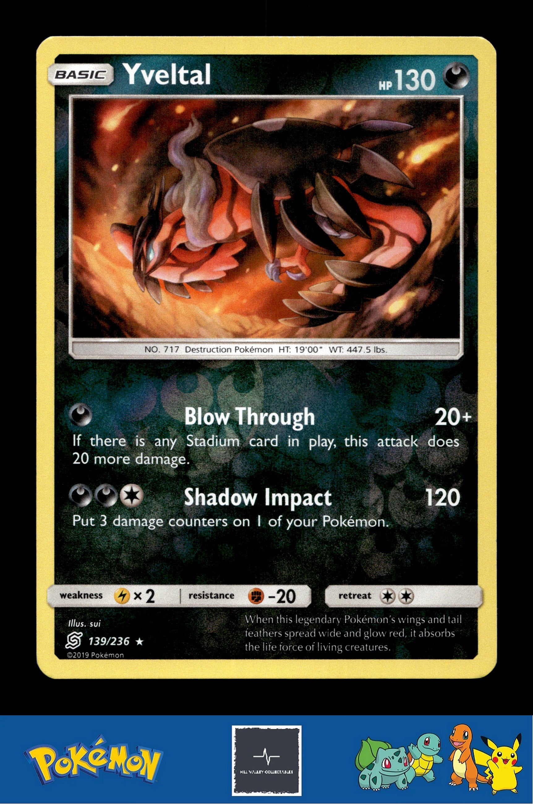 2019 Pokemon SM Unified Minds 139/236 Yveltal Reverse