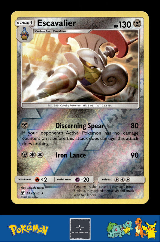 2019 Pokemon SM Unified Minds 142/236 Escavalier Reverse