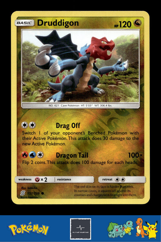 2019 Pokemon SM Unified Minds 157/236 Druddigon Reverse