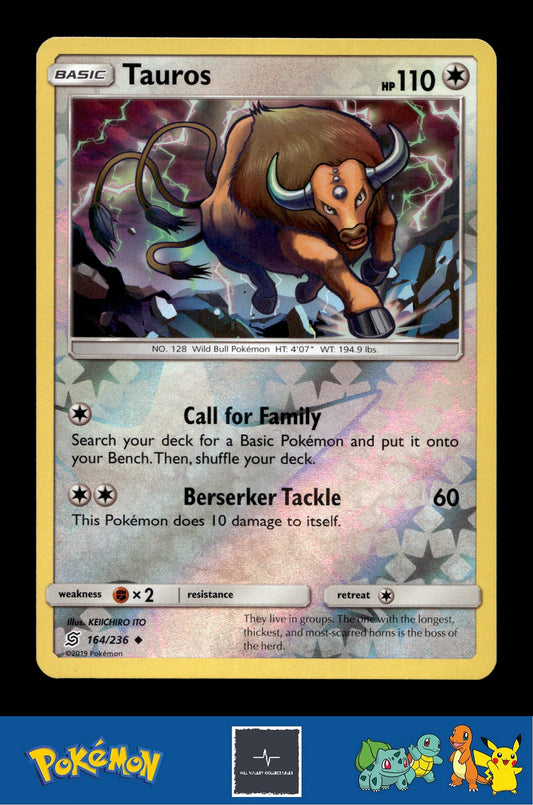 2019 Pokemon SM Unified Minds 164/236 Tauros Reverse