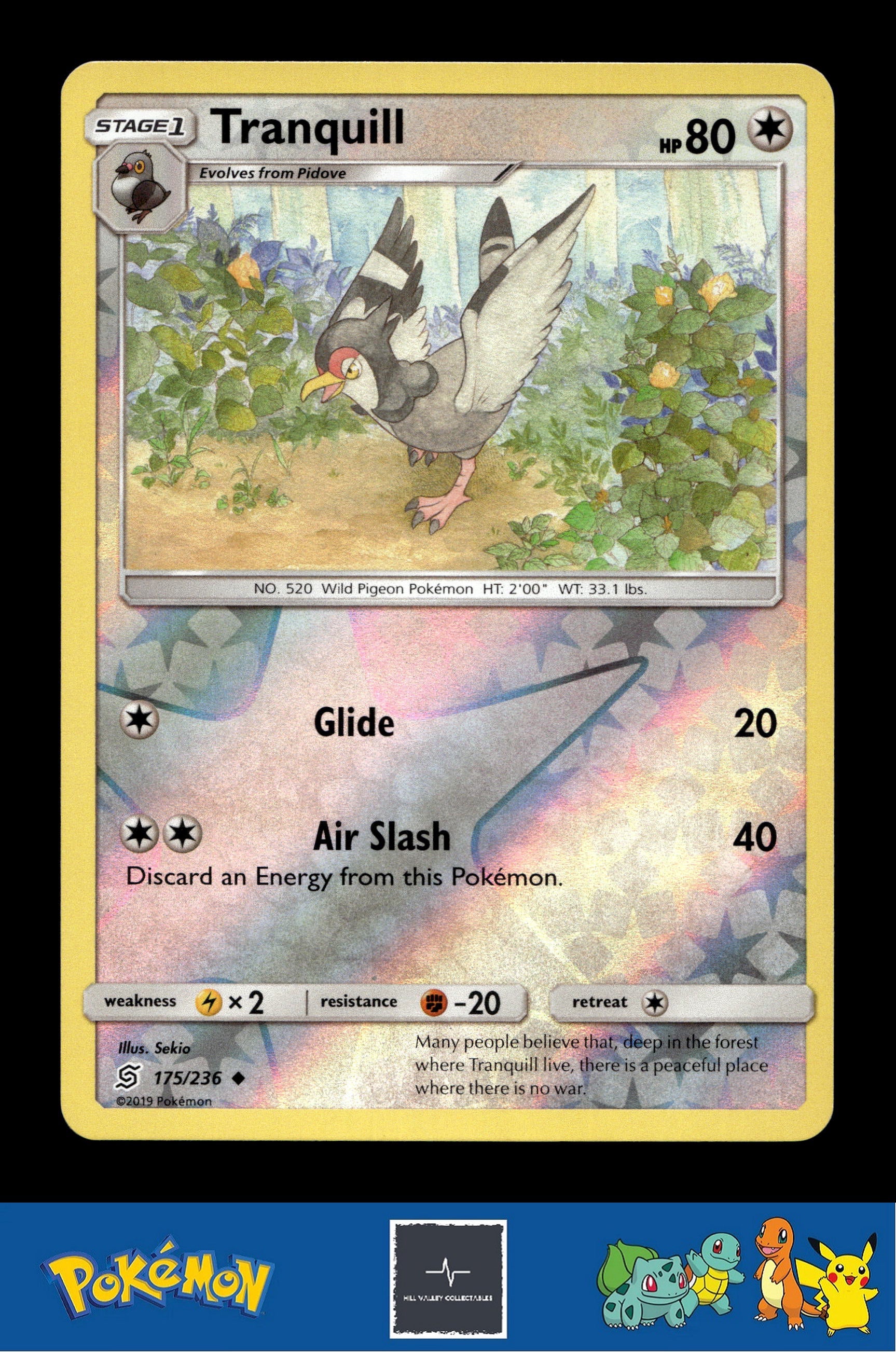 2019 Pokemon SM Unified Minds 175/236 Tranquill Reverse