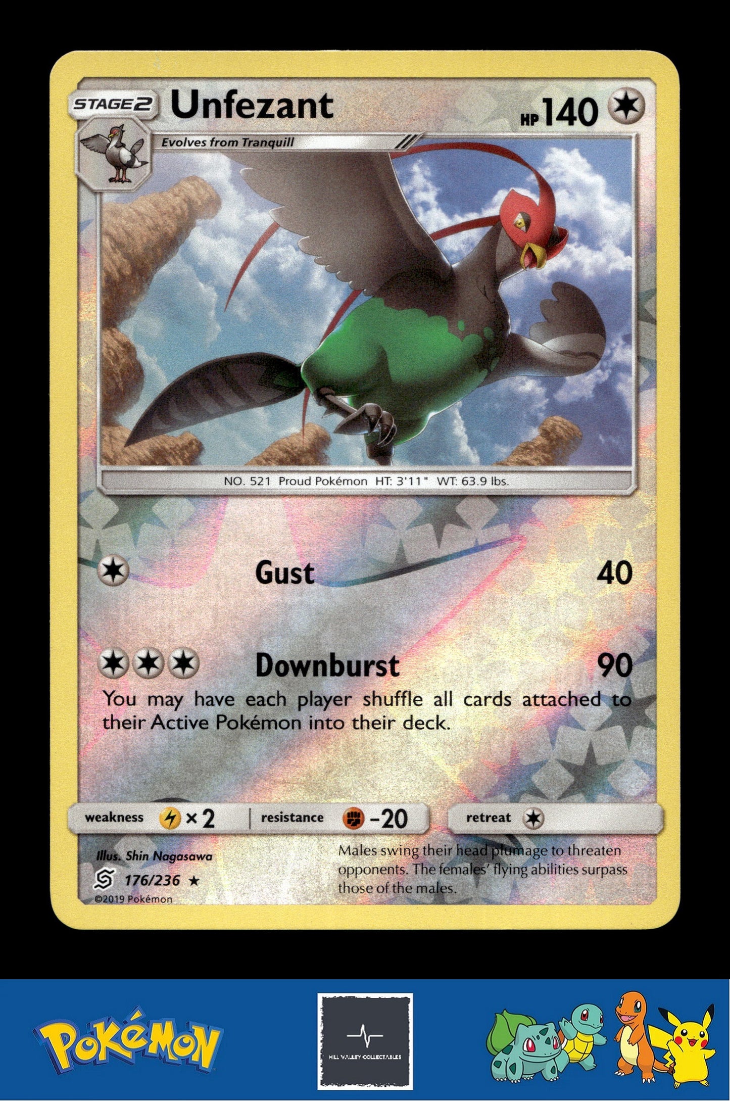 2019 Pokemon SM Unified Minds 176/236 Unfezant Reverse