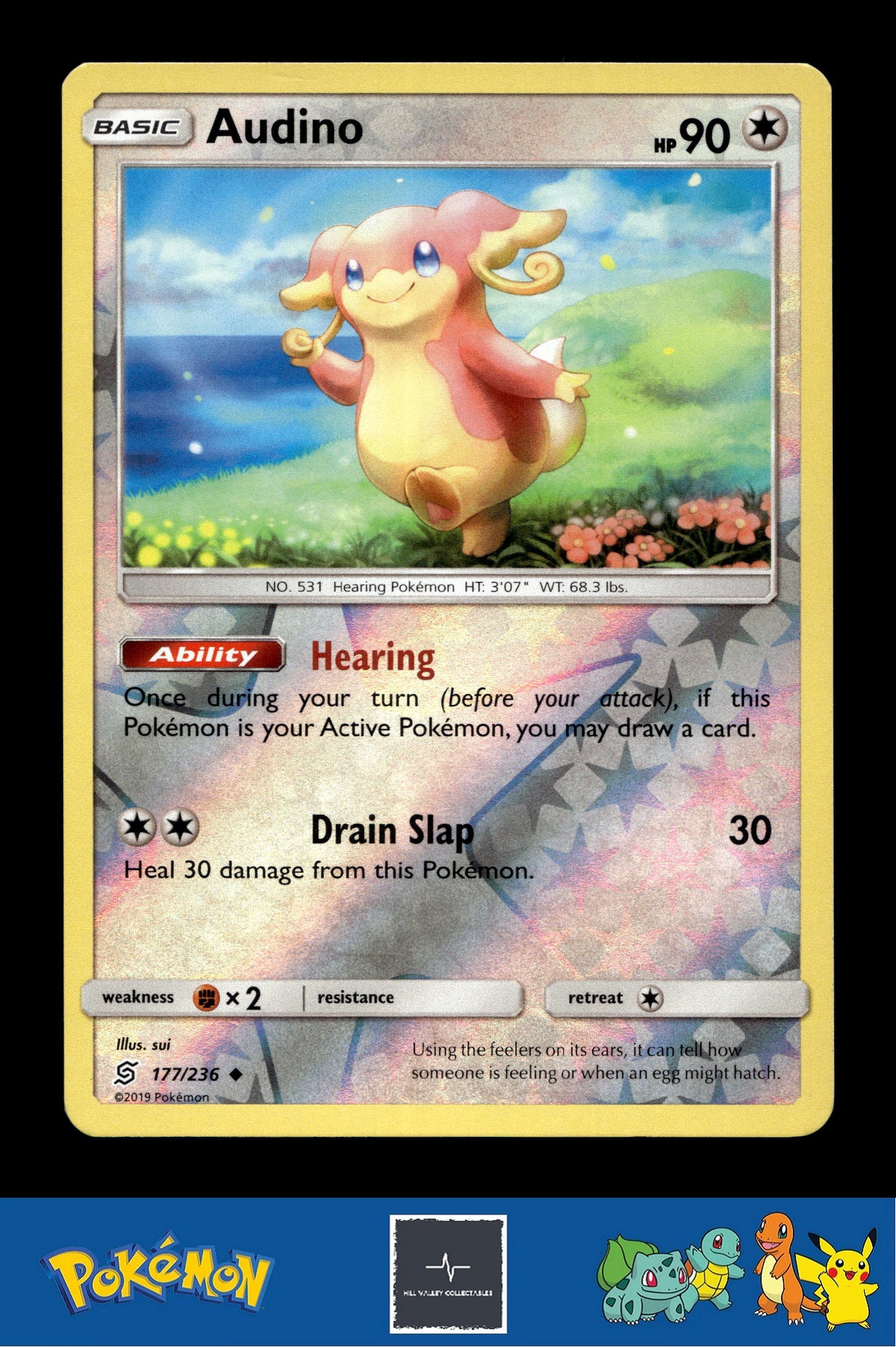 2019 Pokemon SM Unified Minds 177/236 Audino Reverse