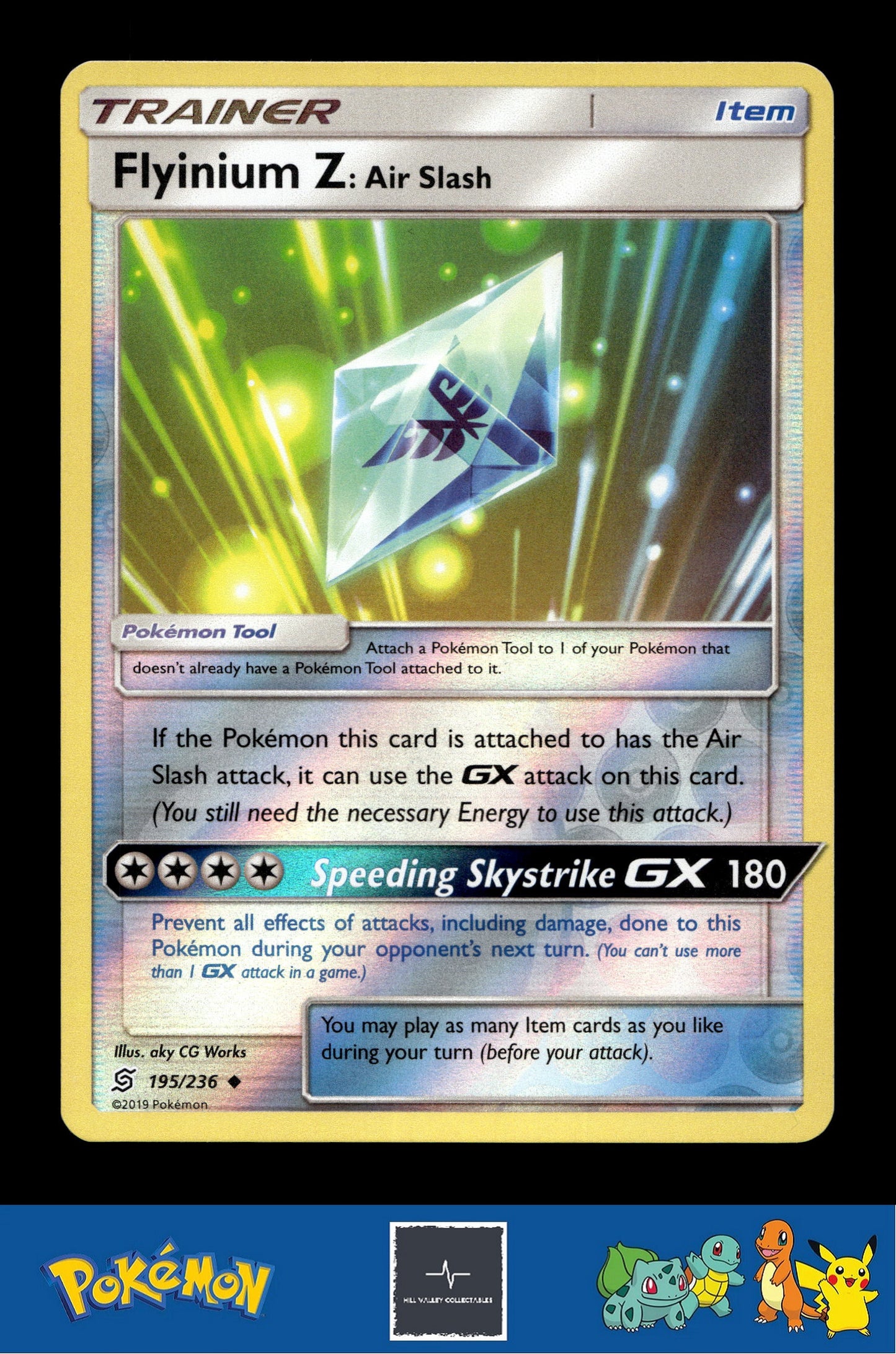 2019 Pokemon SM Unified Minds 195/236 Flyinium Z: Air Slash Reverse