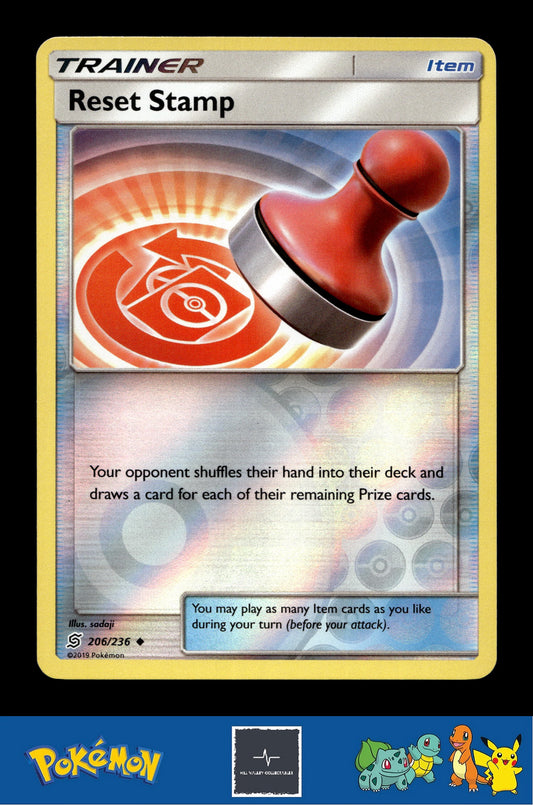 2019 Pokemon SM Unified Minds 206/236 Reset Stamp Reverse