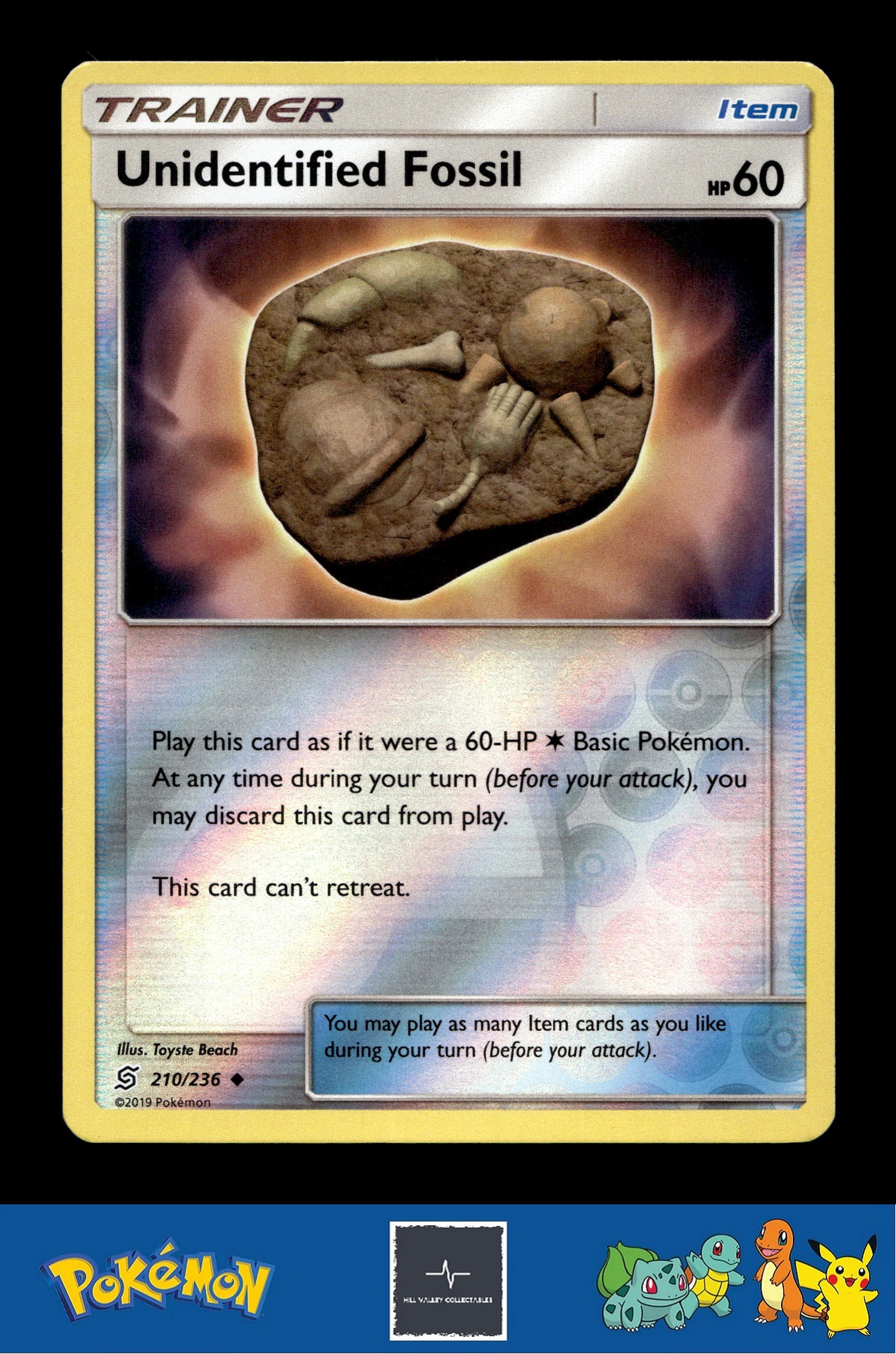 2019 Pokemon SM Unified Minds 210/236 Unidentified Fossil Reverse