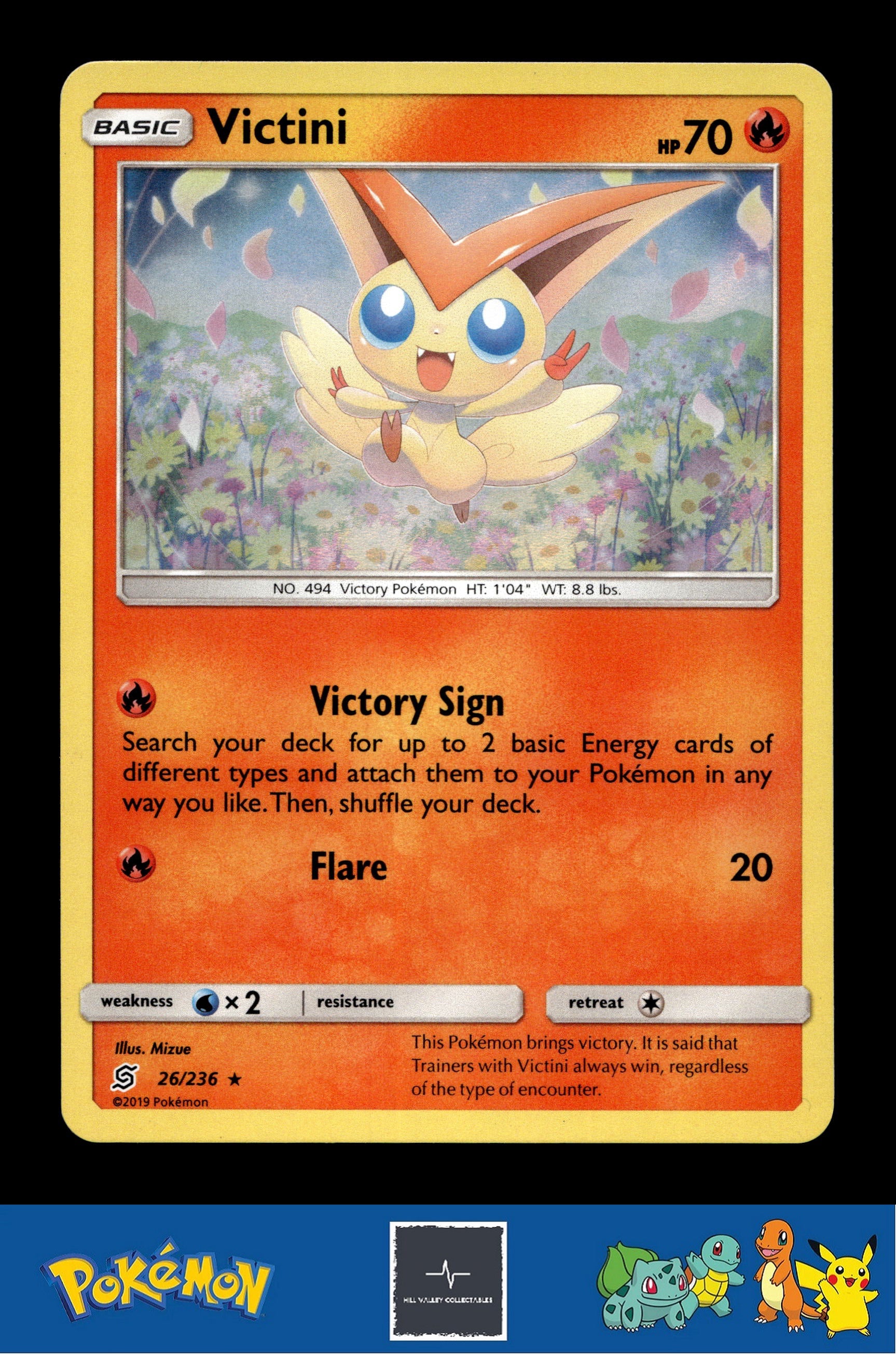 2019 Pokemon SM Unified Minds 26/236 Victini Holo