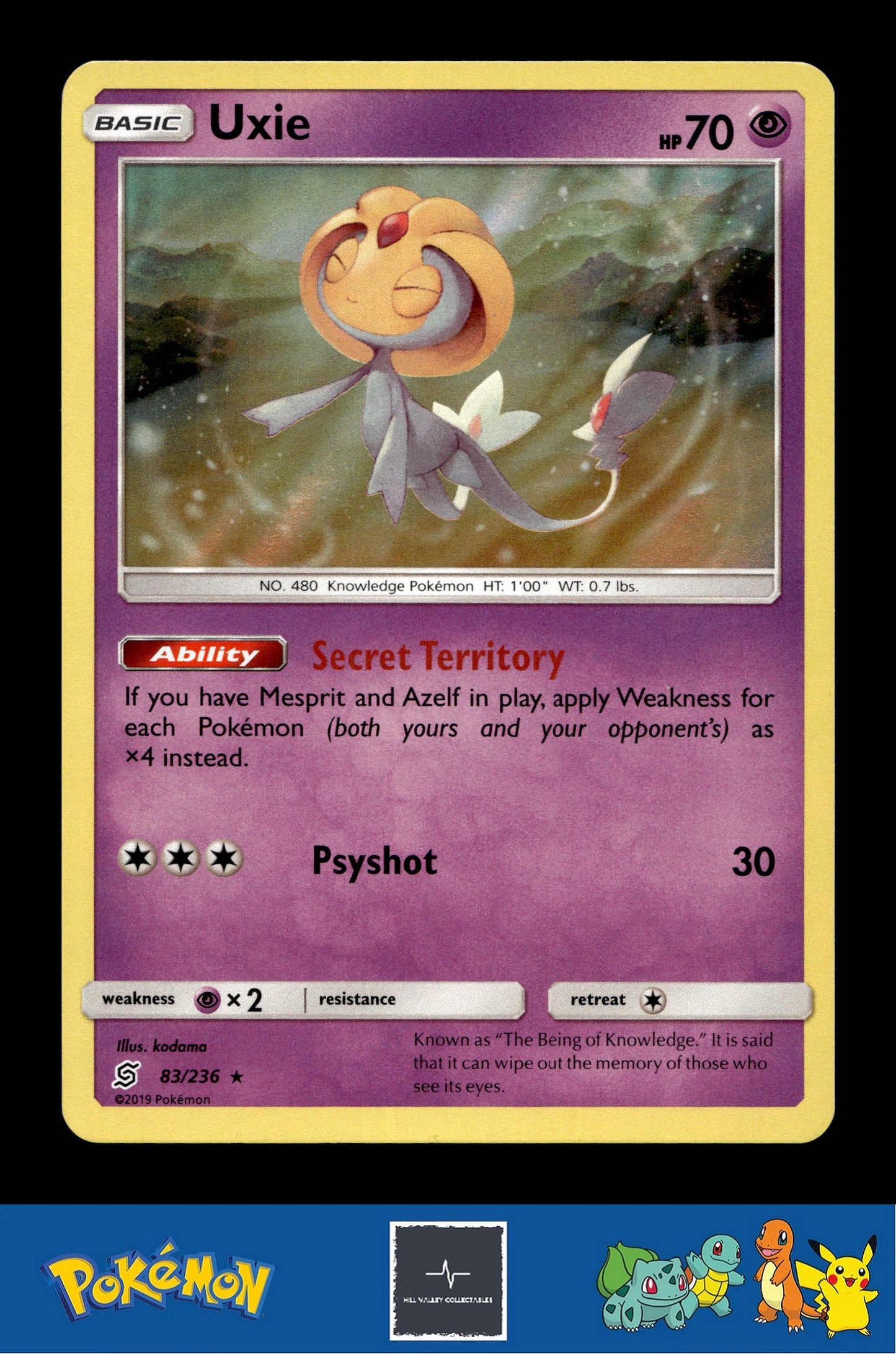 2019 Pokemon SM Unified Minds 83/236 Uxie Holo