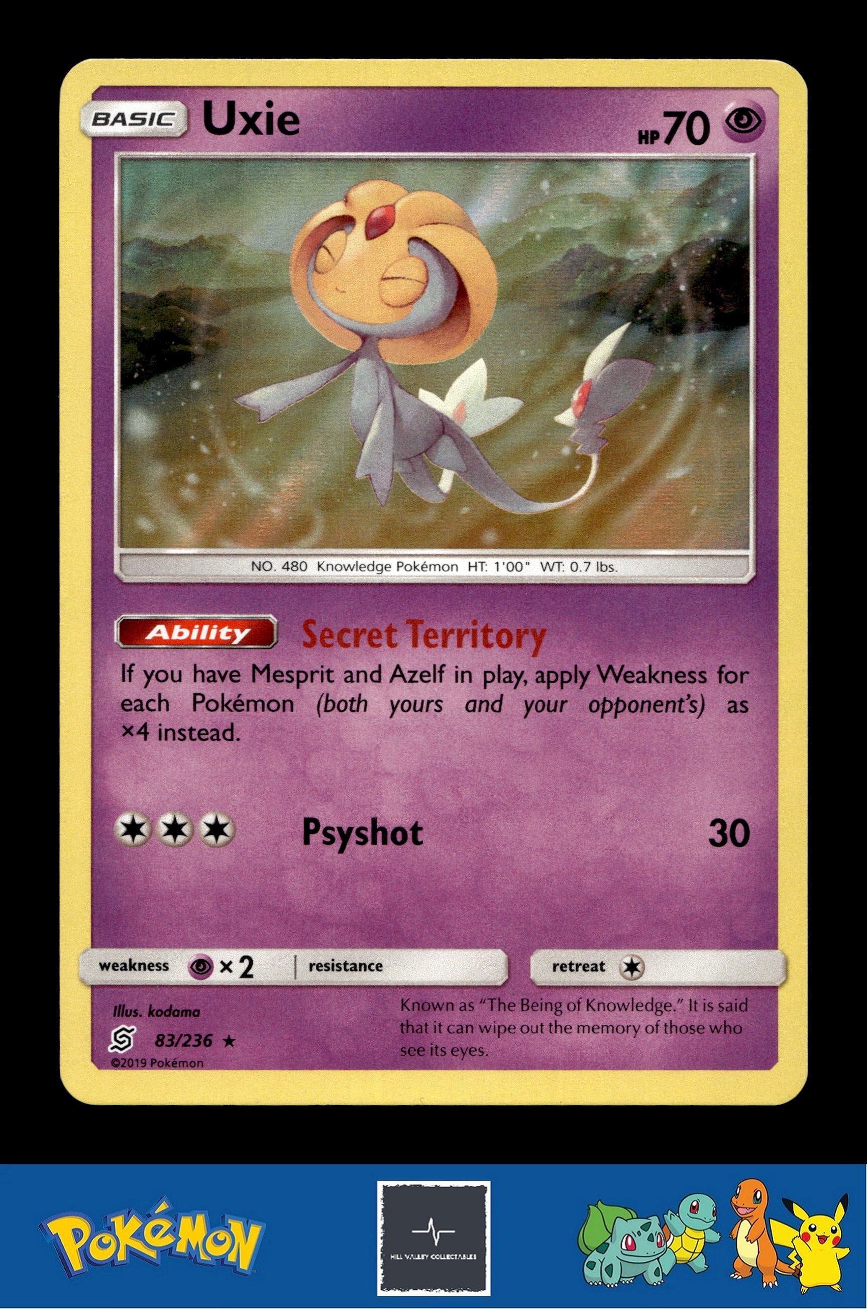 2019 Pokemon SM Unified Minds 83/236 Uxie Holo