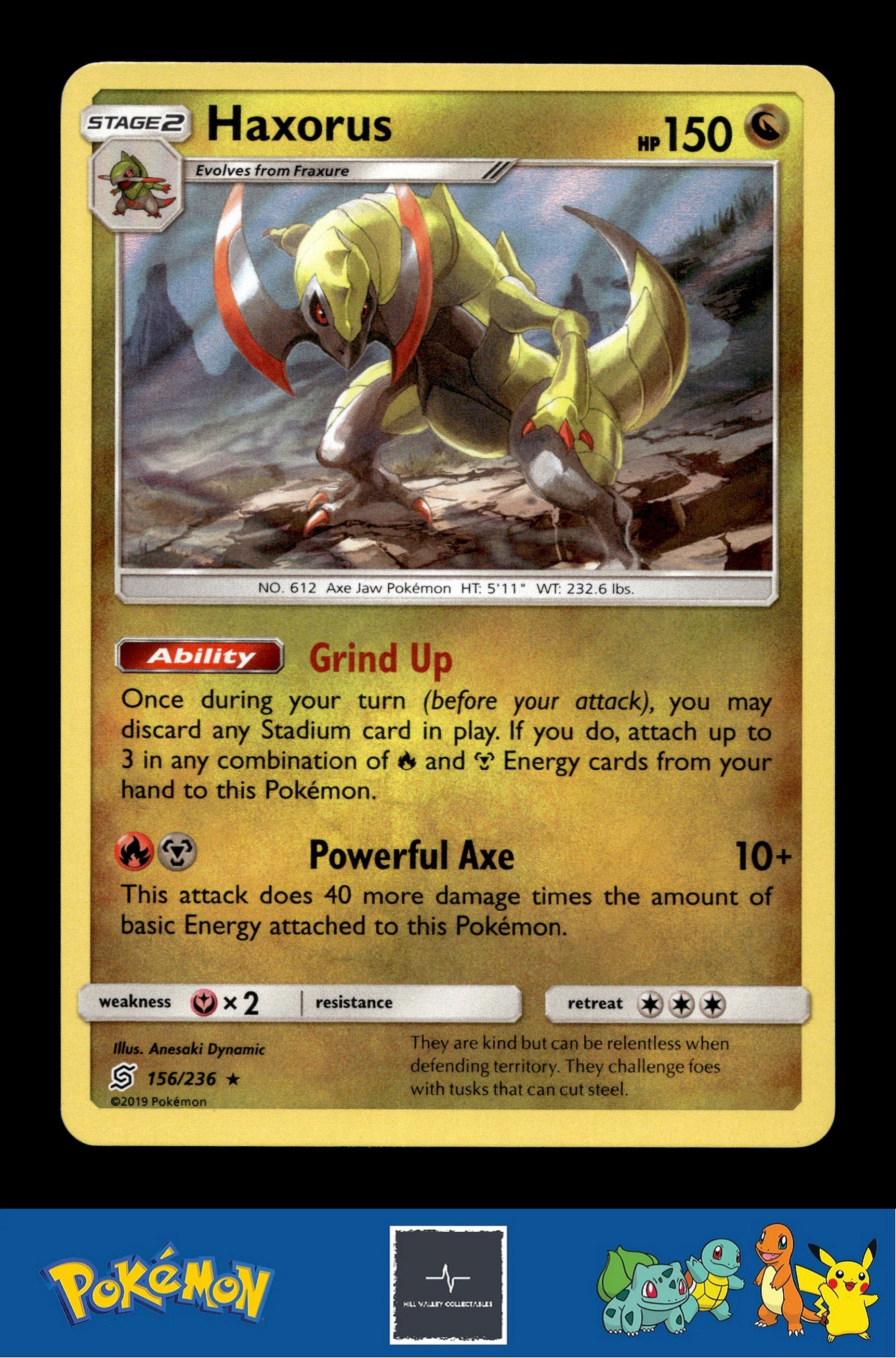 2019 Pokemon SM Unified Minds 156/236 Haxorus Holo