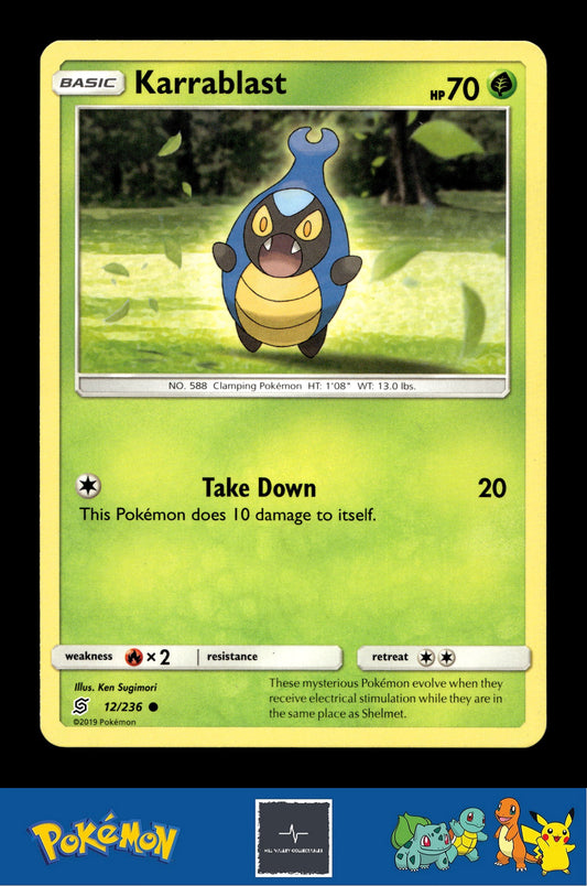 2019 Pokemon SM Unified Minds 12/236 Karrablast (Sugimori)