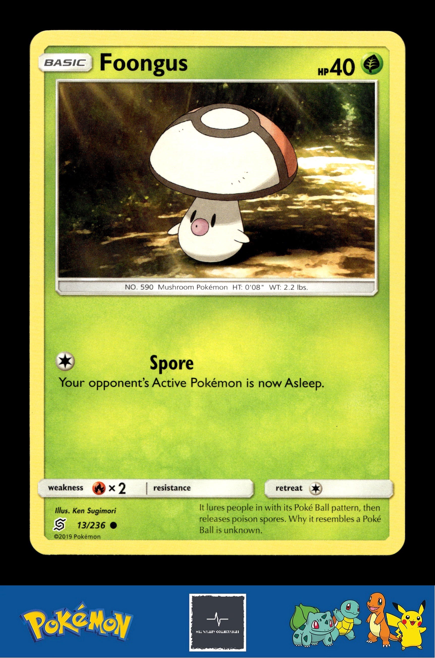 2019 Pokemon SM Unified Minds 13/236 Foongus (Sugimori)