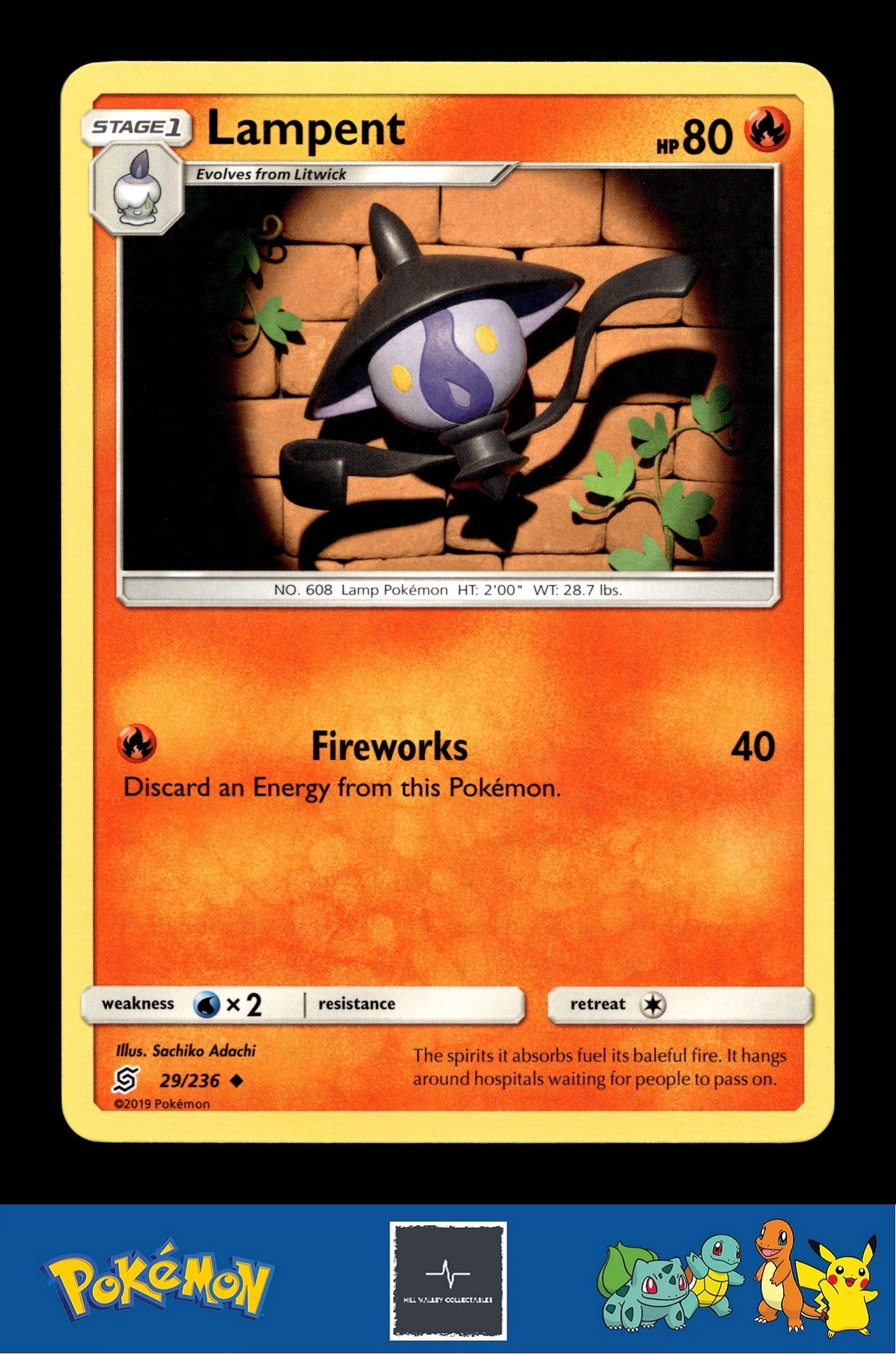 2019 Pokemon SM Unified Minds 29/236 Lampent (Adachi)