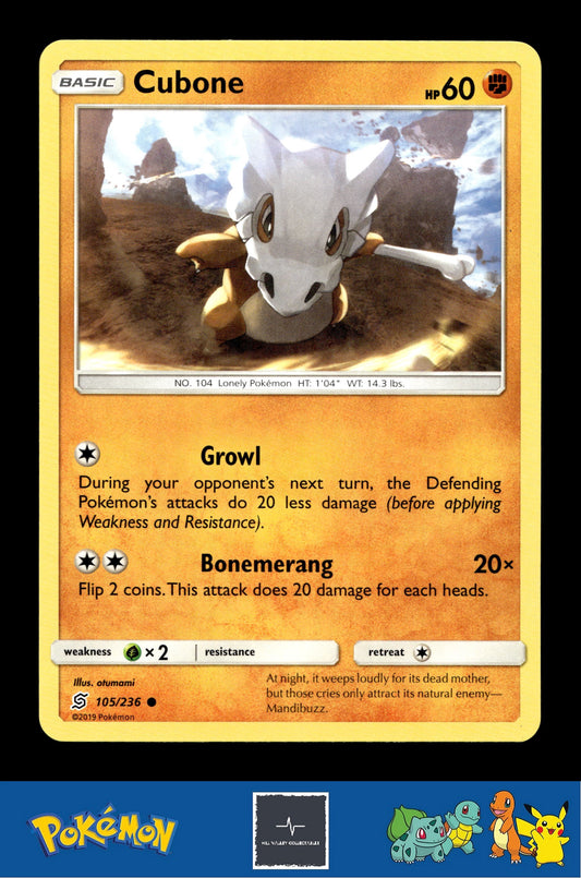 2019 Pokemon SM Unified Minds 105/236 Cubone