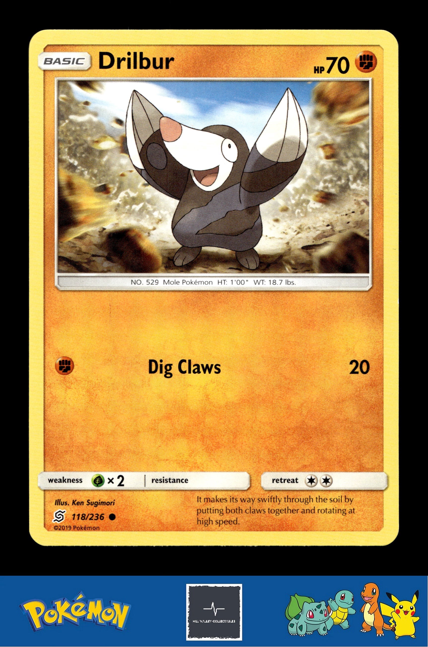 2019 Pokemon SM Unified Minds 118/236 Drilbur (Sugimori)
