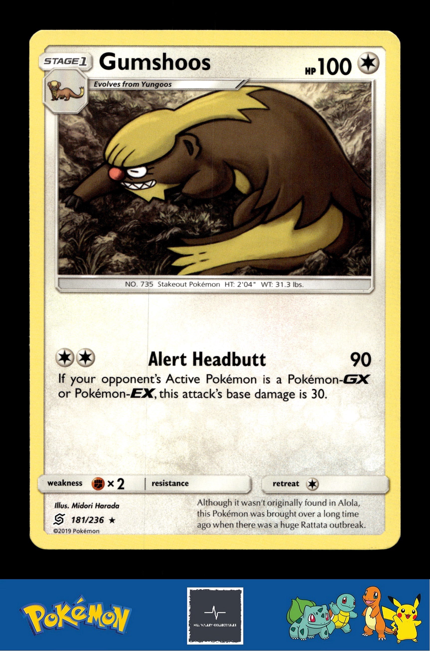 2019 Pokemon SM Unified Minds 181/236 Gumshoos