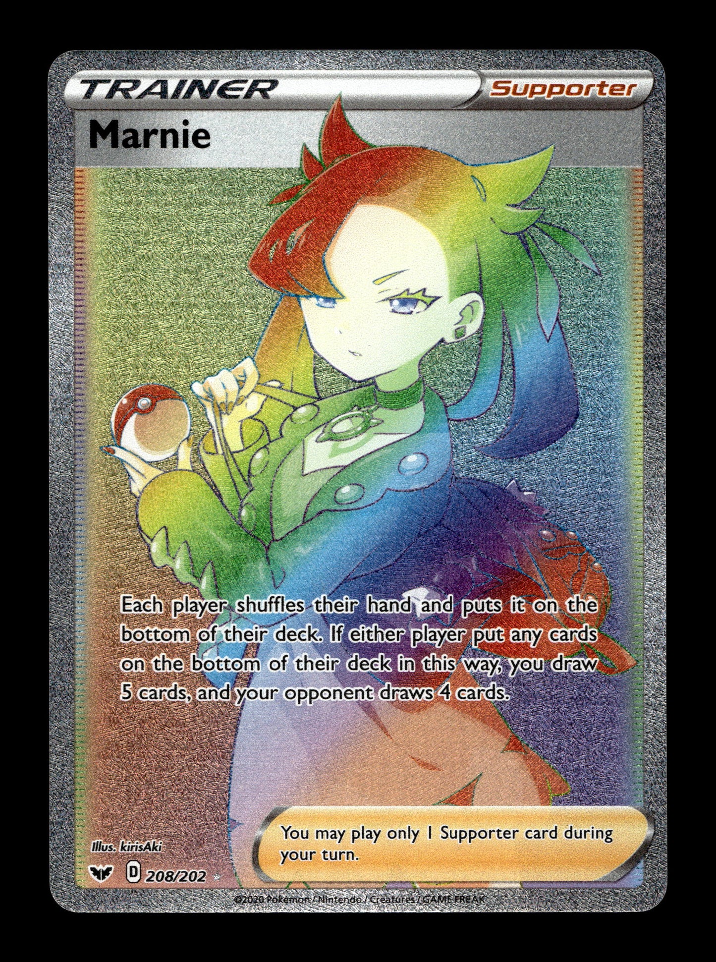 2020 Pokemon SWSH Sword & Shield Base Set 208/202 Marnie