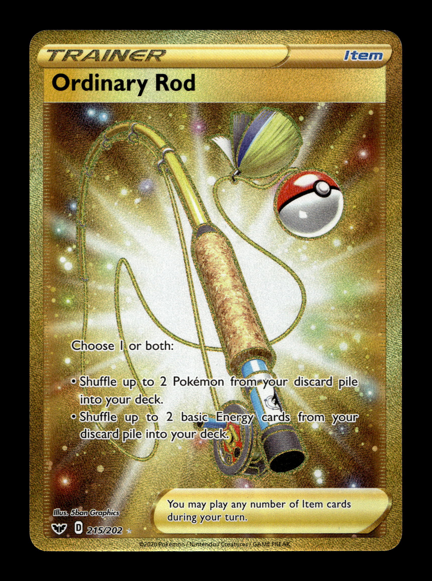 2020 Pokemon SWSH Sword & Shield Base Set 215/202 Ordinary Rod