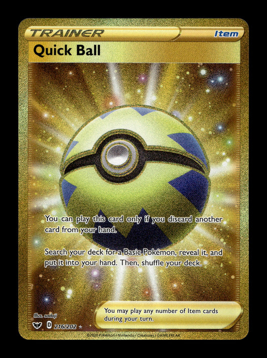 2020 Pokemon SWSH Sword & Shield Base Set 216/202 Quick Ball