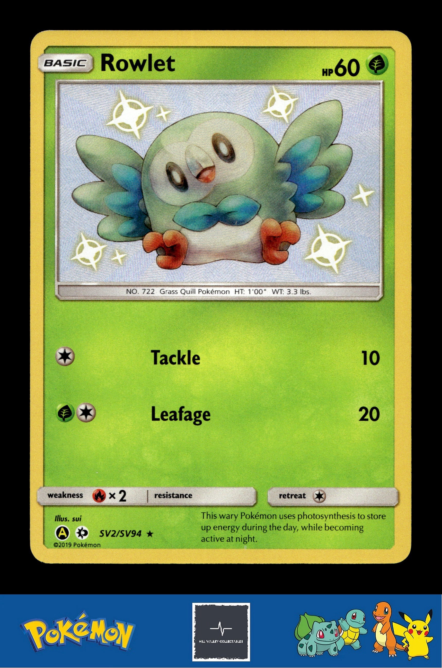 2019 Pokemon SM Hidden Fates SV2/SV94 Rowlet