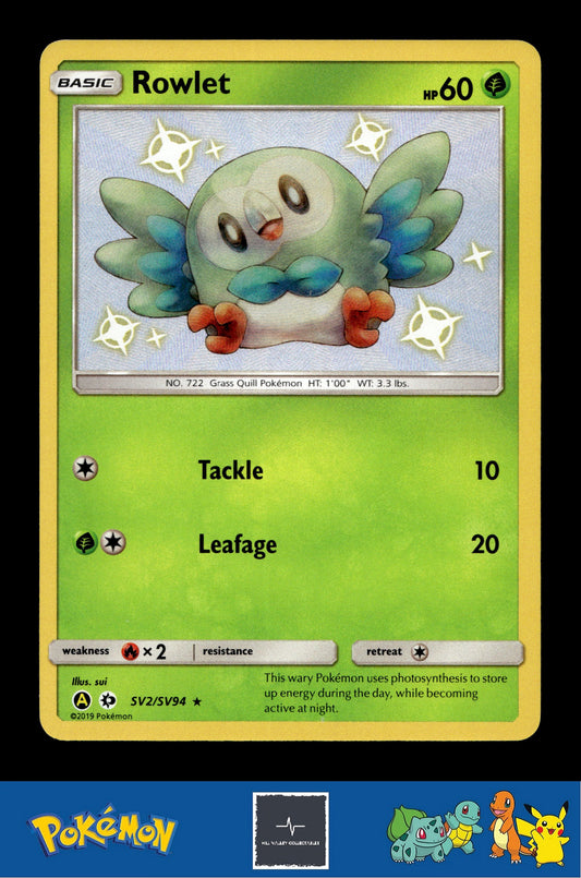 2019 Pokemon SM Hidden Fates SV2/SV94 Rowlet