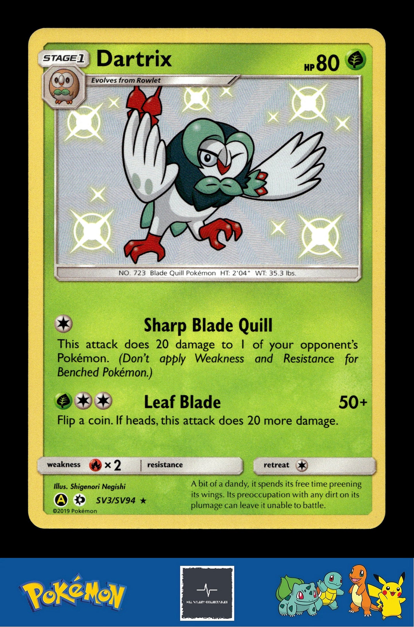 2019 Pokemon SM Hidden Fates SV3/SV94 Dartrix