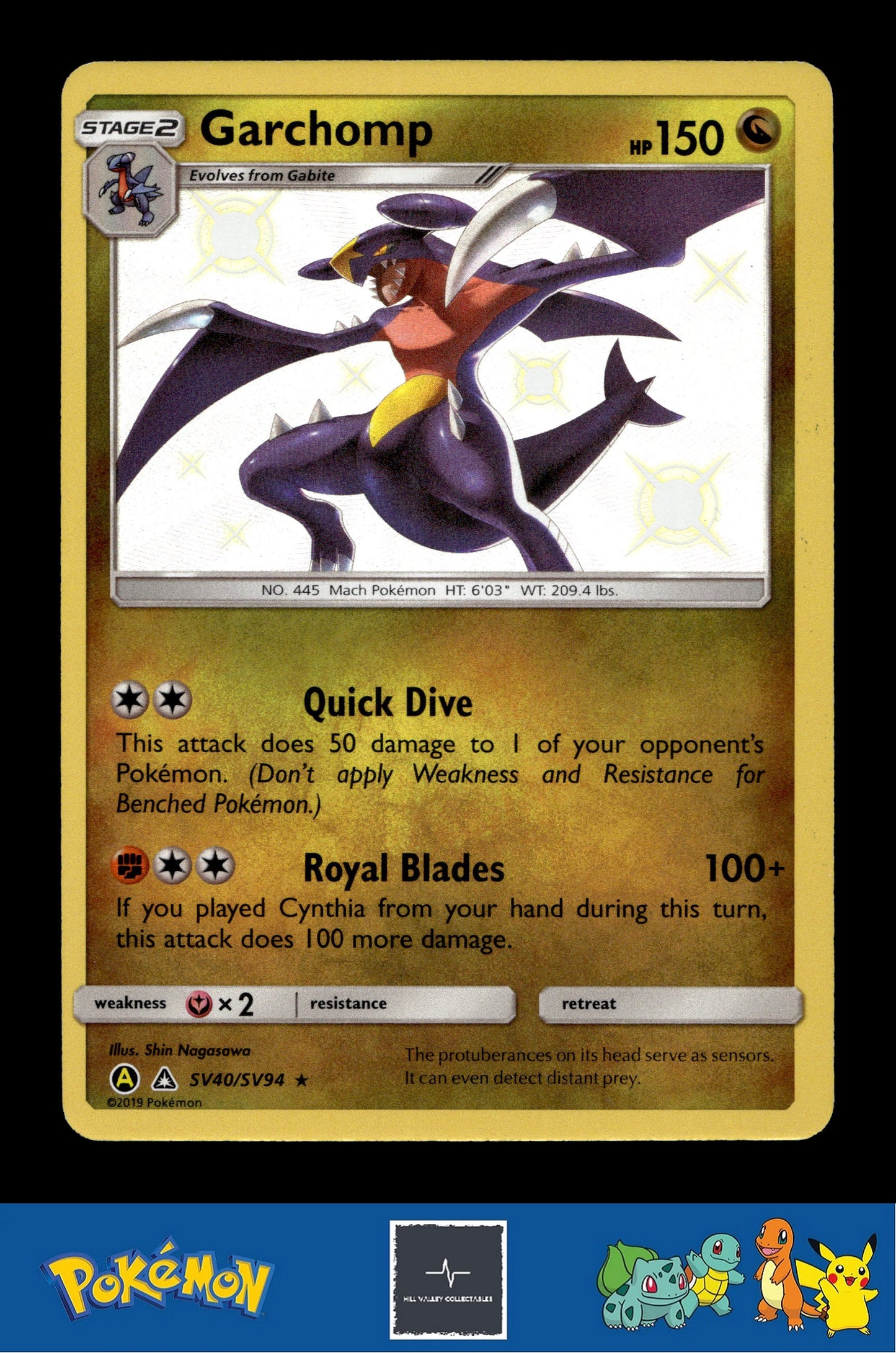 2019 Pokemon SM Hidden Fates SV40/SV94 Garchomp
