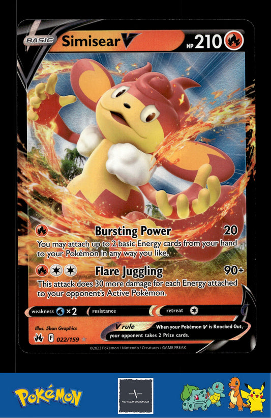 2023 Pokemon SWSH Crown Zenith 022/159 Simisear V
