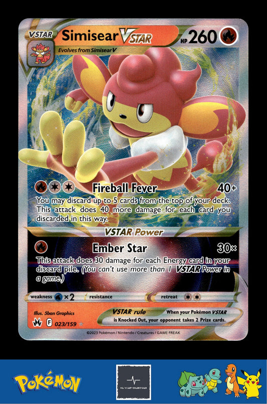 2023 Pokemon SWSH Crown Zenith 023/159 Simisear Vstar