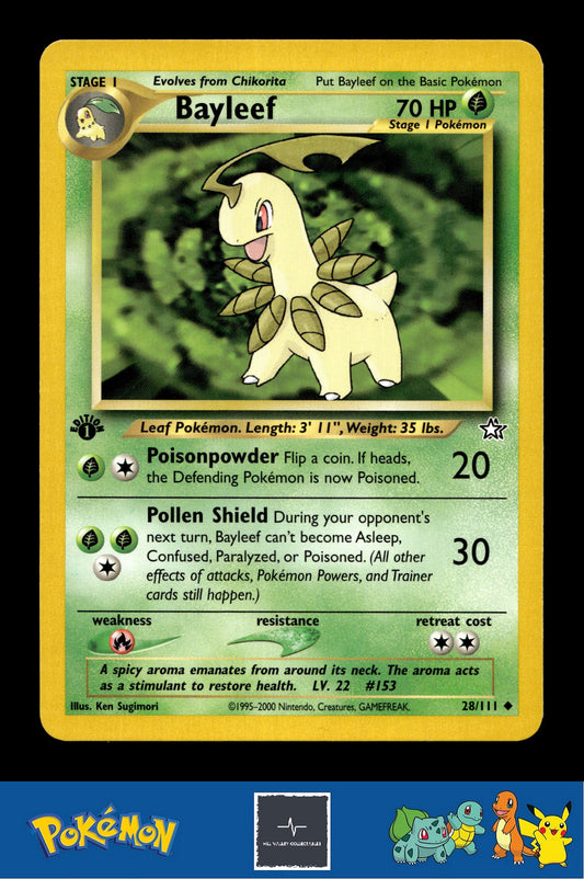 2000 Pokemon WotC Neo Genesis 28/111 Bayleef (Sugimori) 1st Ed