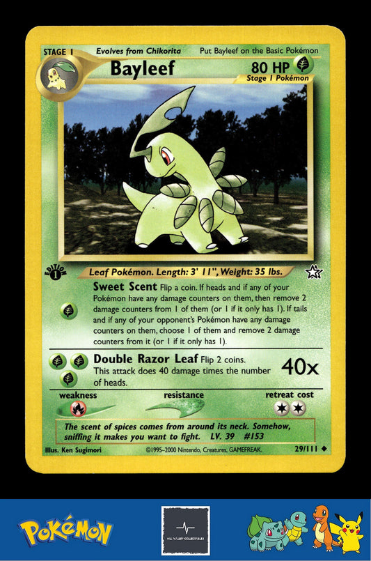2000 Pokemon WotC Neo Genesis 29/111 Bayleef (Sugimori) 1st Ed