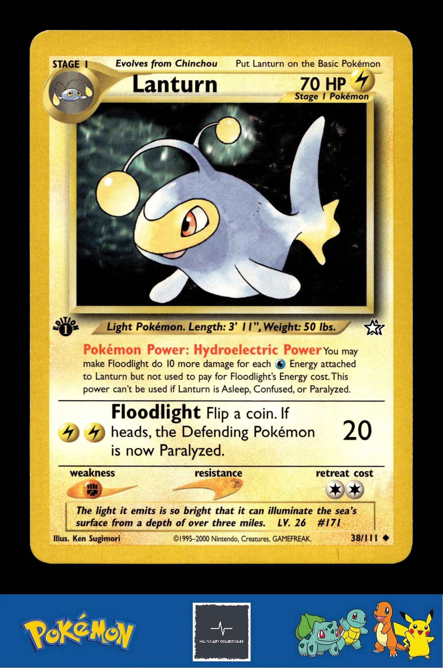 2000 Pokemon WotC Neo Genesis 38/111 Lanturn (Sugimori) 1st Ed