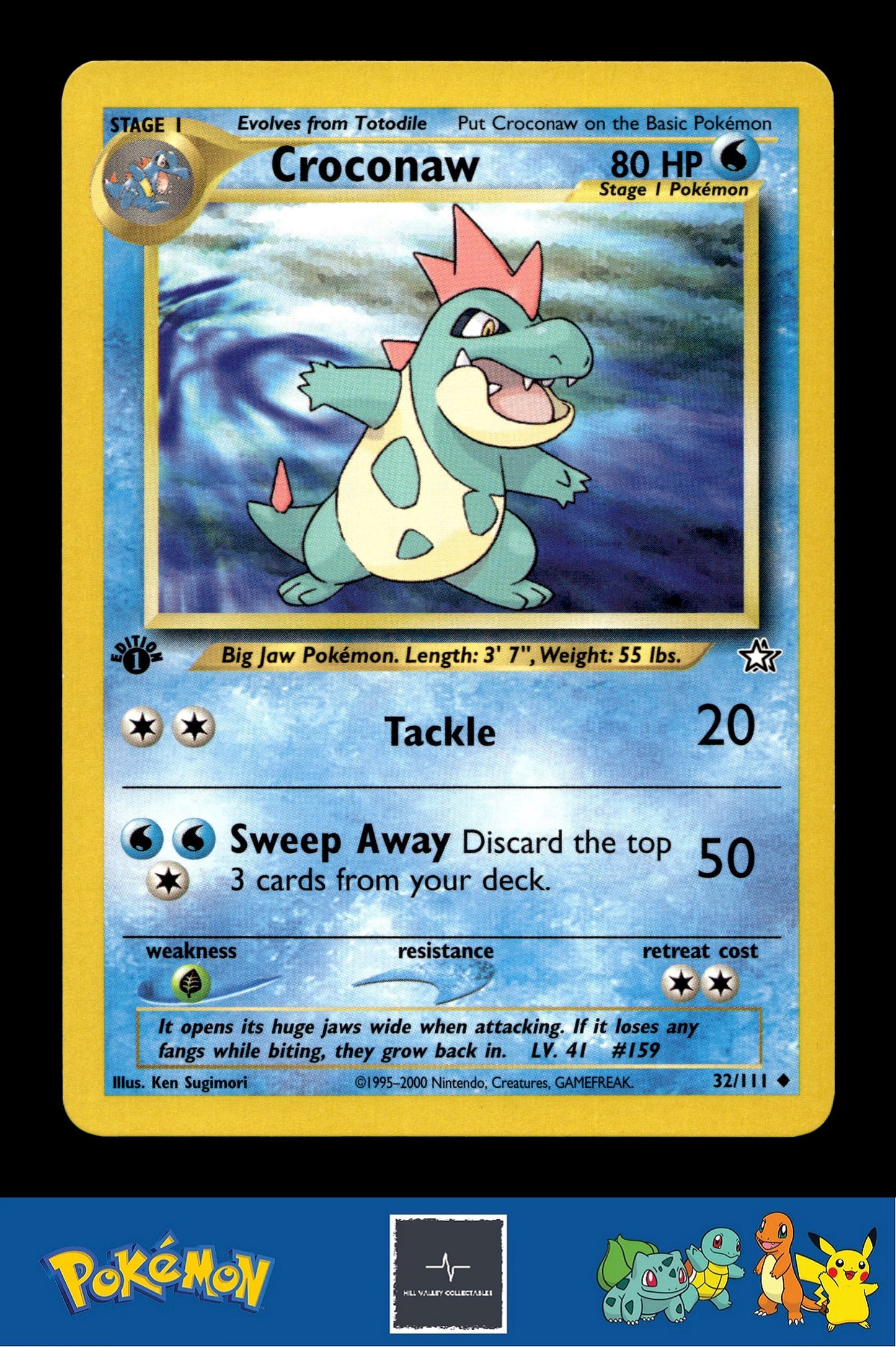 2000 Pokemon WotC Neo Genesis 32/111 Croconaw (Sugimori) 1st Ed