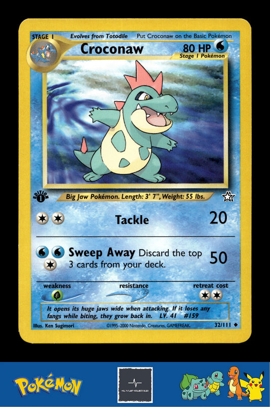 2000 Pokemon WotC Neo Genesis 32/111 Croconaw (Sugimori) 1st Ed