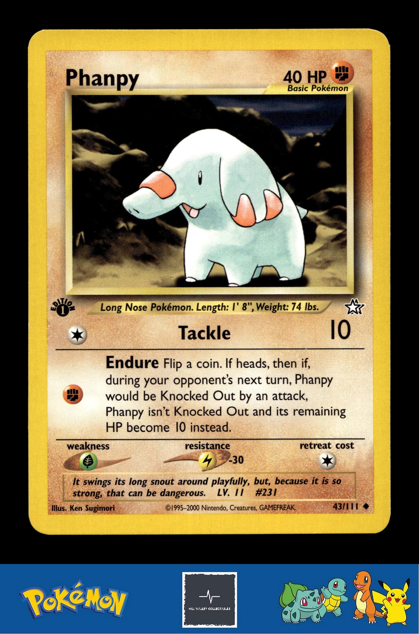 2000 Pokemon WotC Neo Genesis 43/111 Phanpy (Sugimori) 1st Ed