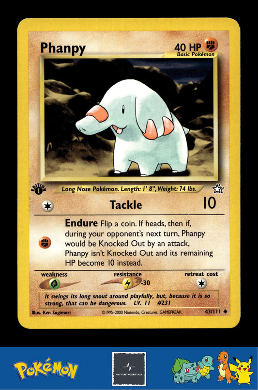 2000 Pokemon WotC Neo Genesis 43/111 Phanpy (Sugimori) 1st Ed