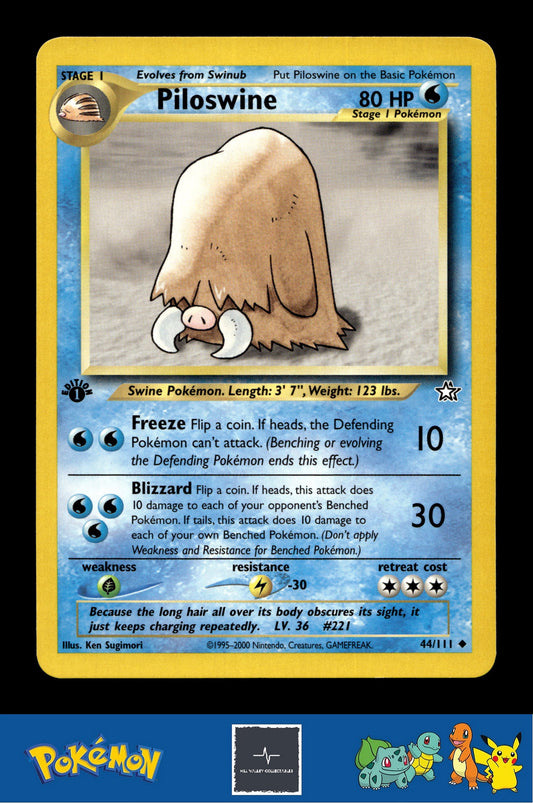 2000 Pokemon WotC Neo Genesis 44/111 Piloswine (Sugimori) 1st Ed