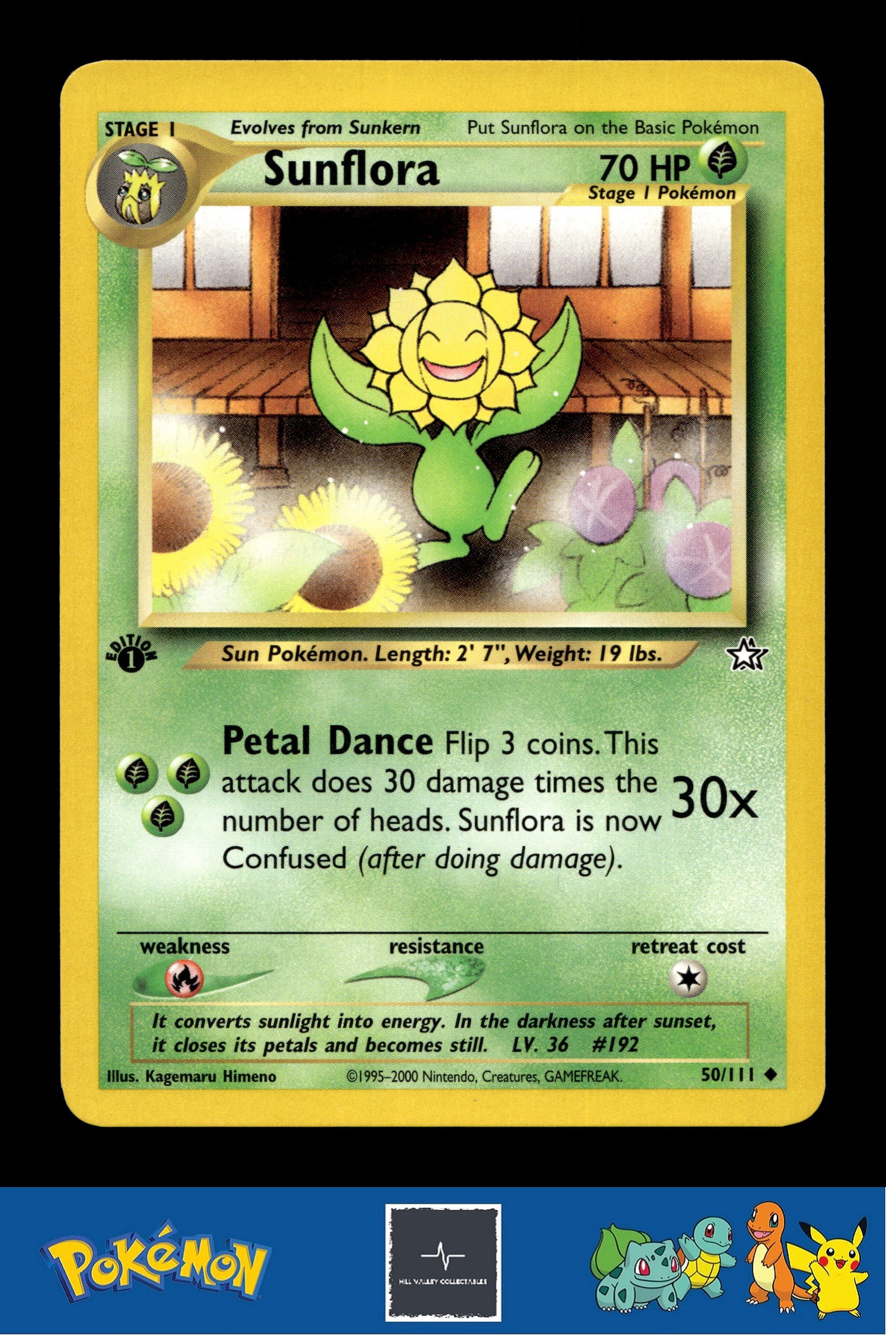 2000 Pokemon WotC Neo Genesis 50/111 Sunflora 1st Ed