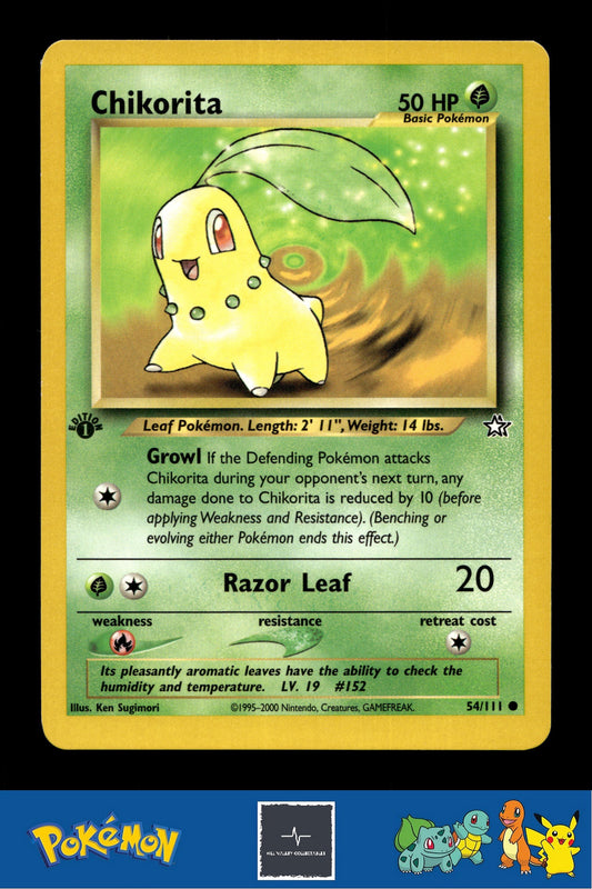 2000 Pokemon WotC Neo Genesis 54/111 Chikorita 1st Ed