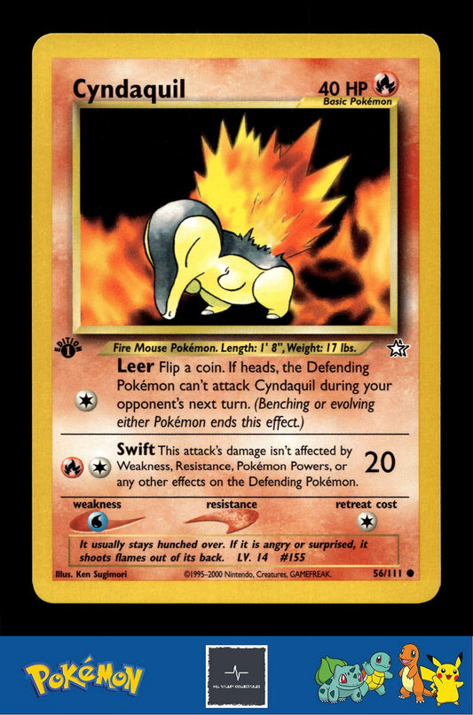 2000 Pokemon WotC Neo Genesis 56/111 Cyndaquil (Sugimori) 1st Ed