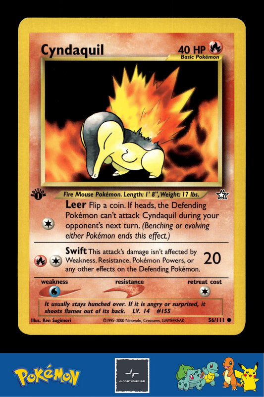 2000 Pokemon WotC Neo Genesis 56/111 Cyndaquil (Sugimori) 1st Ed