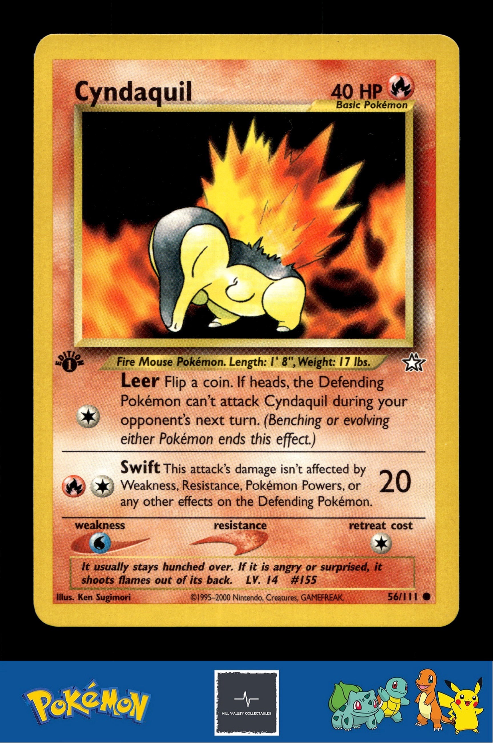 2000 Pokemon WotC Neo Genesis 56/111 Cyndaquil (Sugimori) 1st Ed