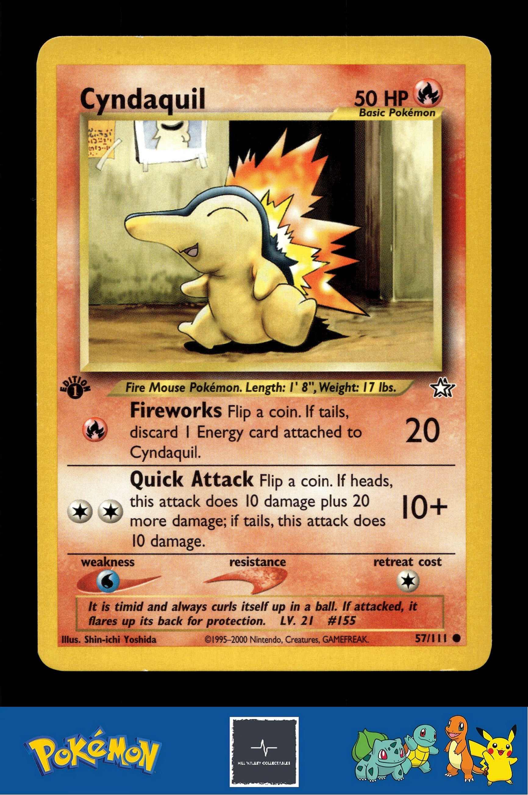 2000 Pokemon WotC Neo Genesis 57/111 Cyndaquil 1st Ed