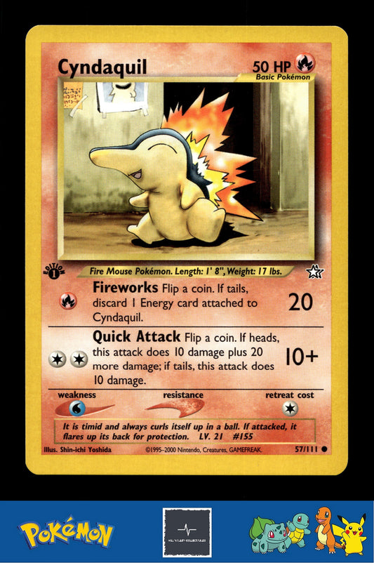 2000 Pokemon WotC Neo Genesis 57/111 Cyndaquil 1st Ed