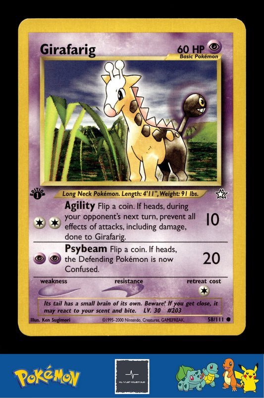 2000 Pokemon WotC Neo Genesis 58/111 Girafarig (Sugimori) 1st Ed