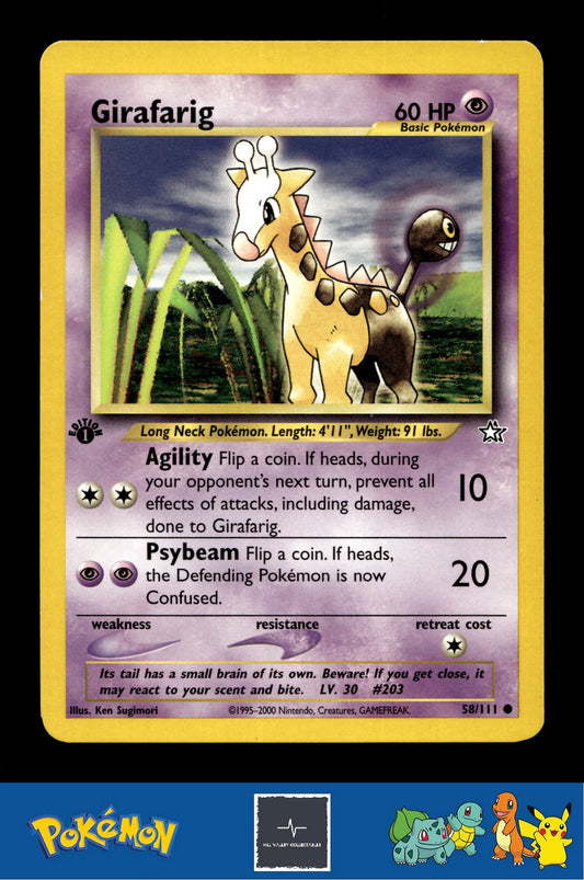 2000 Pokemon WotC Neo Genesis 58/111 Girafarig (Sugimori) 1st Ed