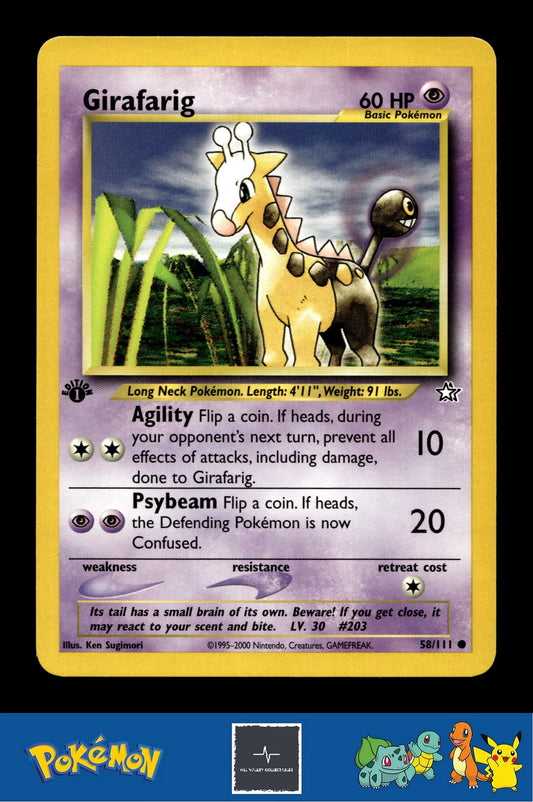 2000 Pokemon WotC Neo Genesis 58/111 Girafarig (Sugimori) 1st Ed