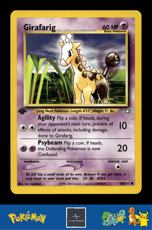 2000 Pokemon WotC Neo Genesis 58/111 Girafarig (Sugimori) 1st Ed