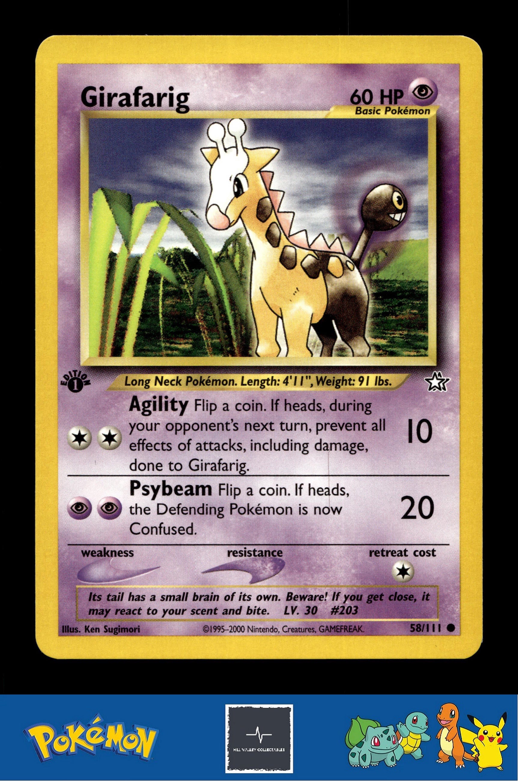 2000 Pokemon WotC Neo Genesis 58/111 Girafarig (Sugimori) 1st Ed